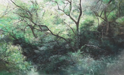 숲에서 보다_Lookin up in the forest, 종이에 파스텔_pastel on paper, 47x76cm, 2014